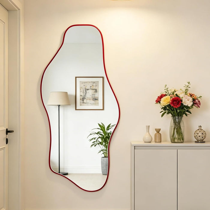 54.5"x24" Irregular Wall Mirror, Asymmetrical Frameless Mirror