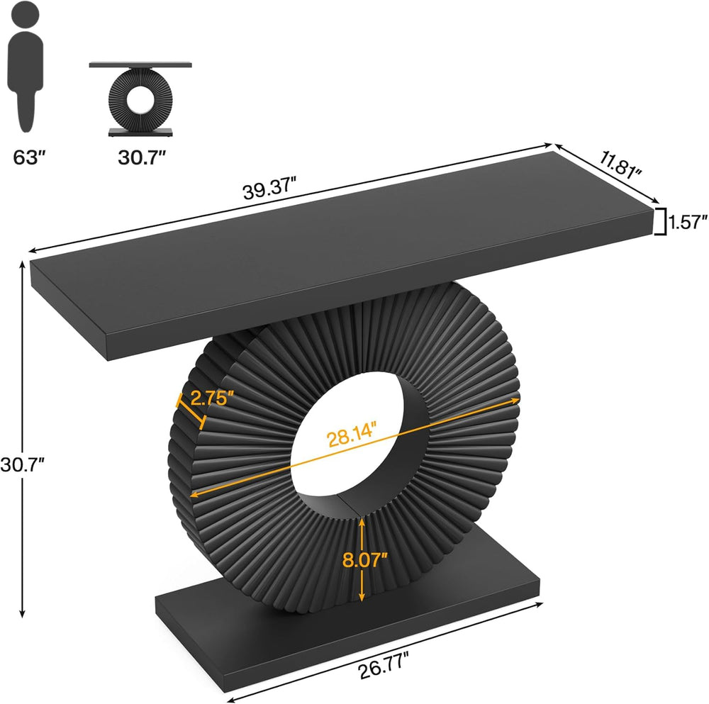 Tribesigns Modern Console Table with Geometric Base, 40 inch Wood Entryway Ta...