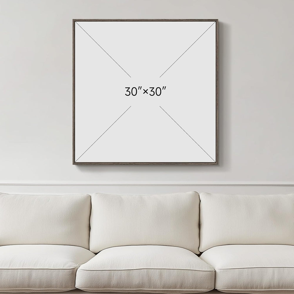 Framed Modern Green Abstract Wall Art Decor for Living Room, 30x30 In