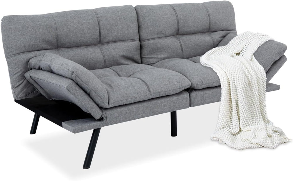 MUUEGM 71" Futon Sofa Bed with Memory Foam,Futon Couch with Adjust Backr...