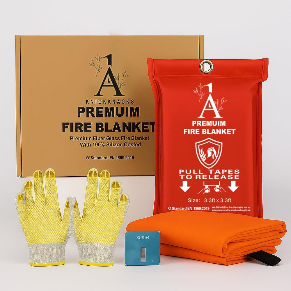 Premium Fire Blanket – 40"x40" Silicone-Coated Fiberglass, Emergenc...