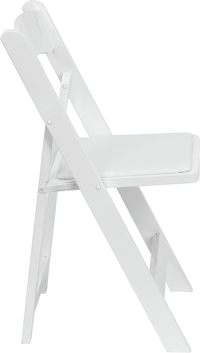 Flash Furniture 2 Pack HERCULES Series White Wood Folding Chair with Vinyl Pa...