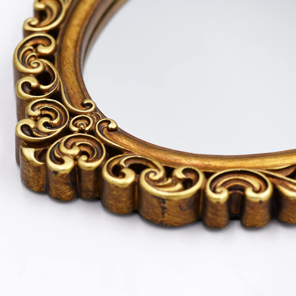 OIGUMR Small Oval Wall Mirror Resin Frame Size:15 x 10.7 inch