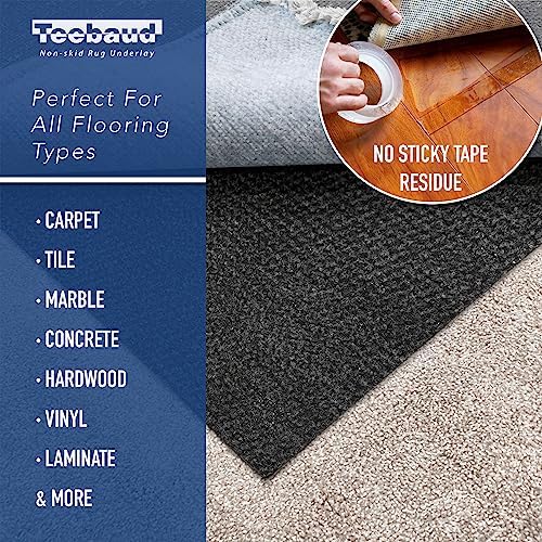 2' x 8' Non-Slip Rug Pad, Reversible Gripper, Non Skid Pads for Hardw...