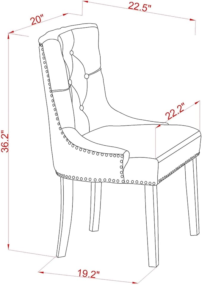 East West Furniture FRP1T02 Friona Parson Dining Room Chairs - Button Tufted ...
