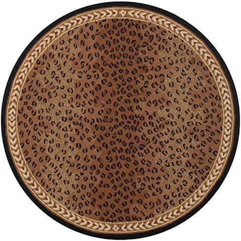SAFAVIEH Chelsea Collection Area Rug - 6' Round, Black & Brown, Hand-...