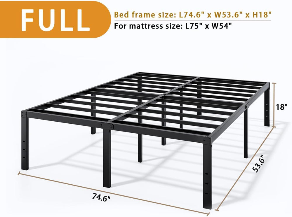 Metal Bed Frame Full Size 18 Inch Platform Bed Frames with Underbed Storage