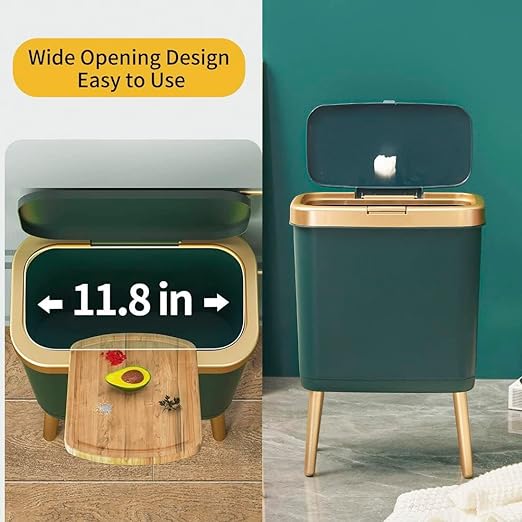 Procade Trash Can with Lid, Small Bathroom Garbage Can with Lid, Plastic Trash