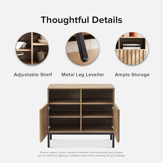 mopio Norwin Storage Cabinet, Sturdy Modern Rustic Industrial Buffet Sideboar...