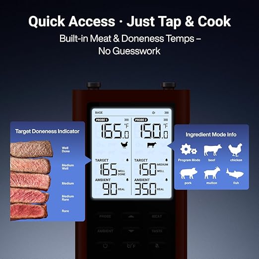 ThermoMaven 3000FT Smart Wireless Meat Thermometer, Sub-1G Long Range, 6