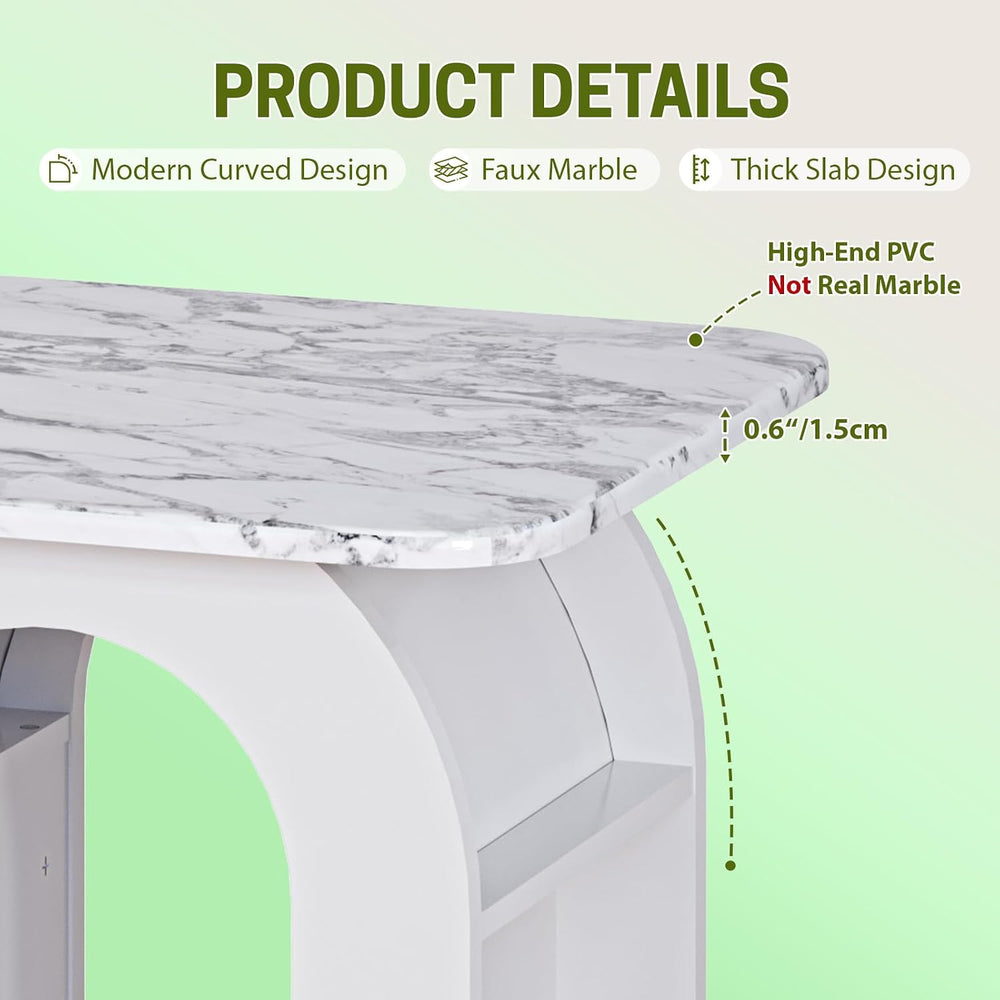Small End Tables Living Room Set of 2 for Small Spaces,19" Marble Top Ni...