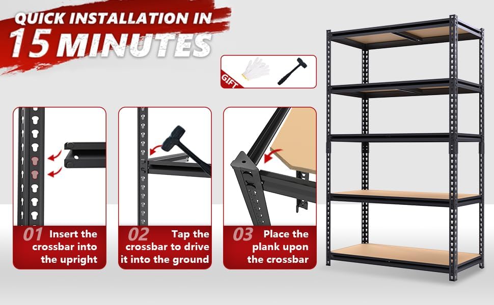 72" H Storage Shelves,Storage Shelves Heavy Duty,2400LBS Metal Shelving ...