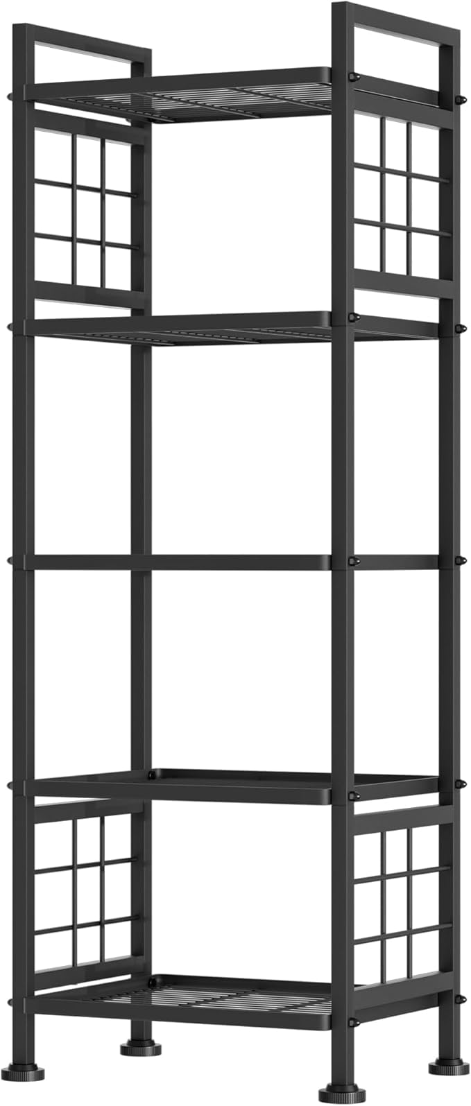 GIOTORENT 5-Wire Standing Book Shelf & Bookcase, Metal Storage Shelving Unit