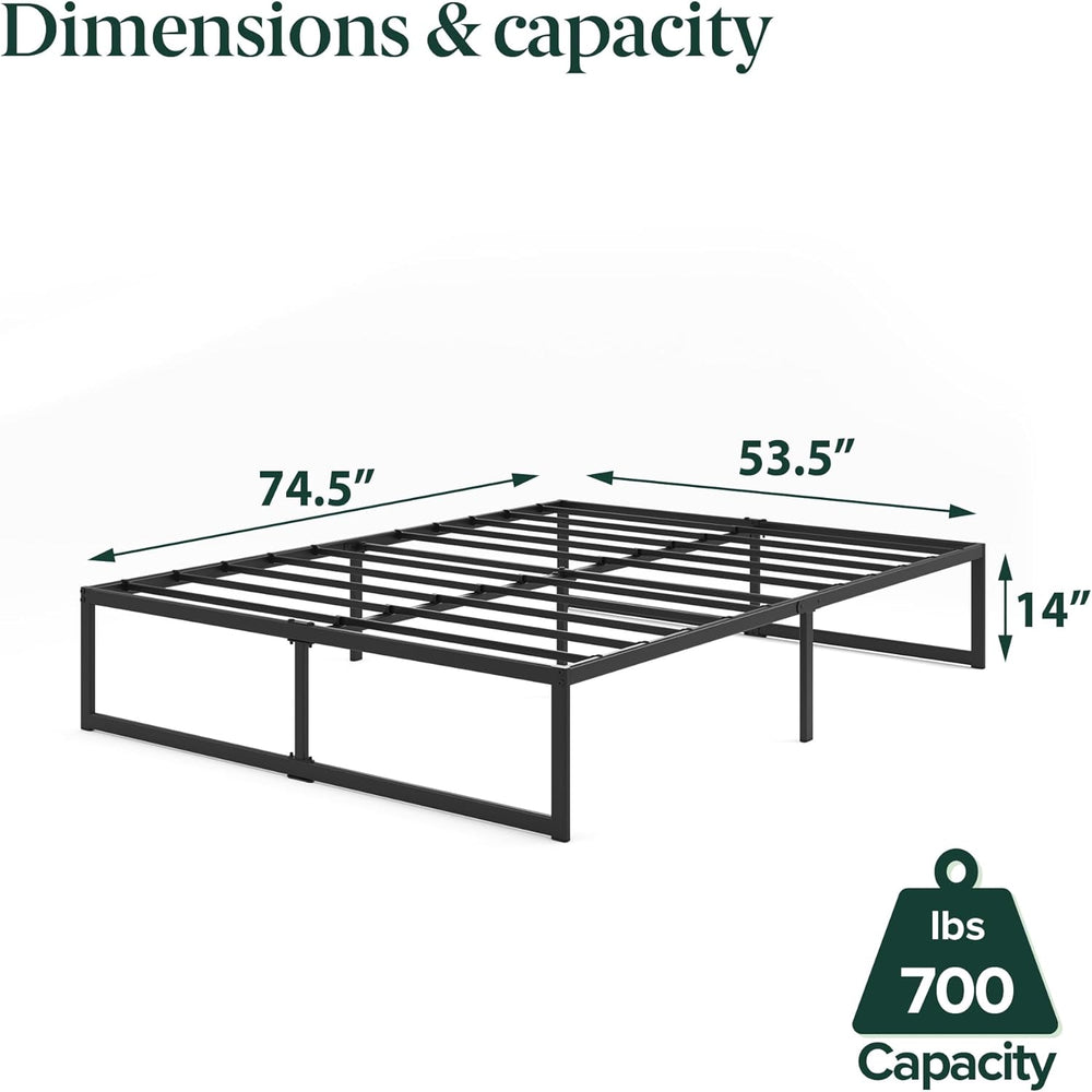 Zinus ABEL 14 Inch Platform Bed Frame, Steel Slat Support, Easy Assembly, No ...