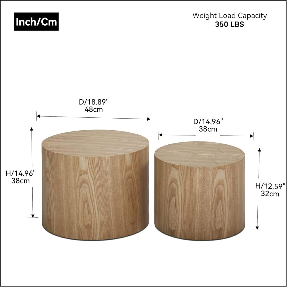 Small Wood Side Table Round Nesting End Table Coffee Tables Nesting Tables Se...