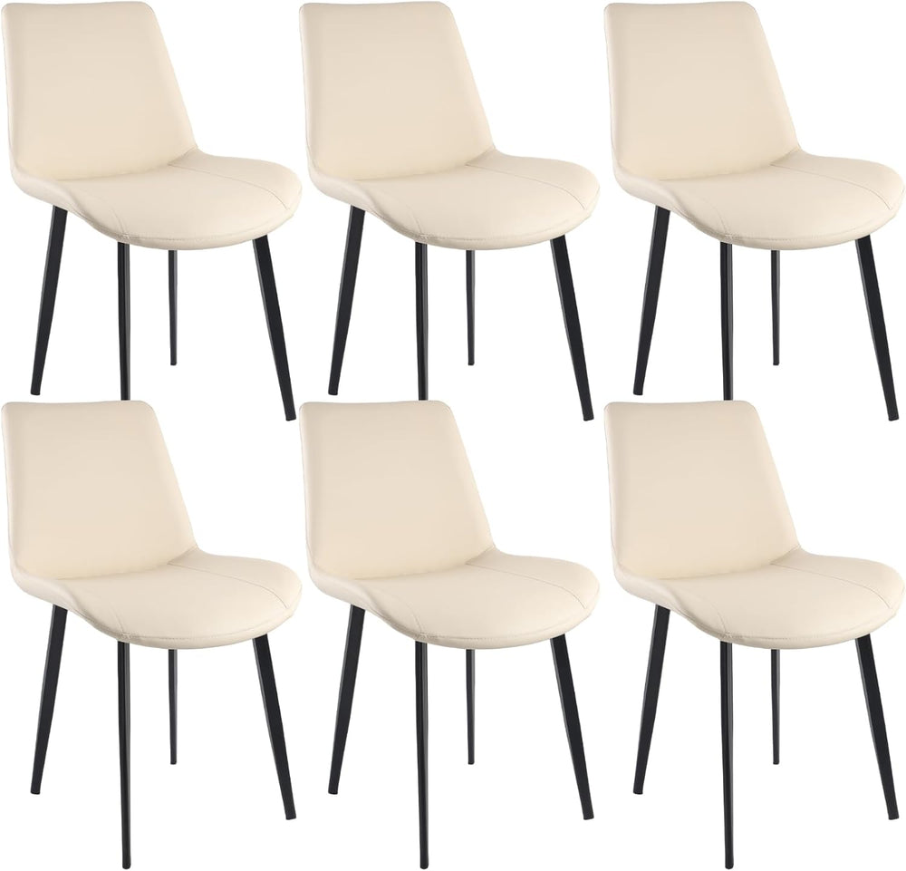 Dining Chairs, Modern PU Leather Dining Room Chair with Sturdy Metal Legs, Up...