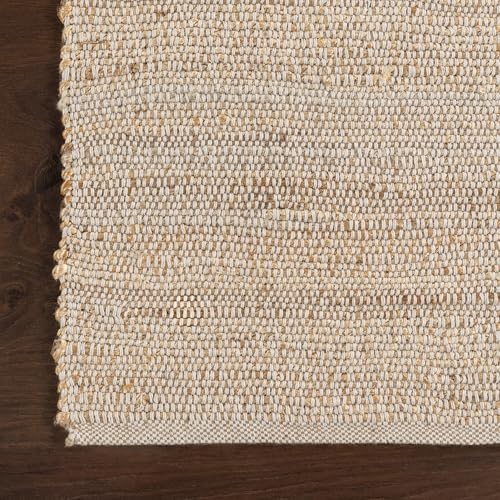 nuLOOM Elfriede Natural Solid Flatweave Area Rug, 5' x 8'