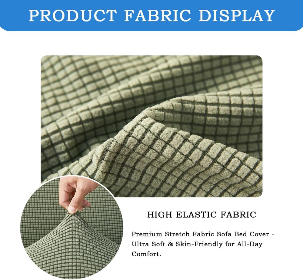 Futon Cover Slipcover Removable Armless Sofa Bed Slipcovers Full Size with Sk...