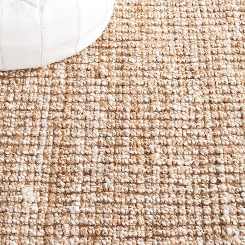 SAFAVIEH Natural Fiber Area Rug 4x6, Jute Knotted Natural & Ivory NF447N