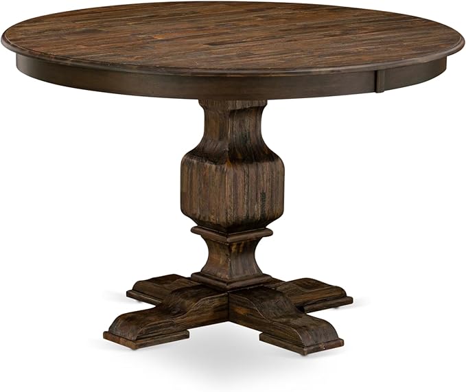 East West Furniture F3EL7-718 7 Piece Kitchen Table Set Consist of a Round Di...