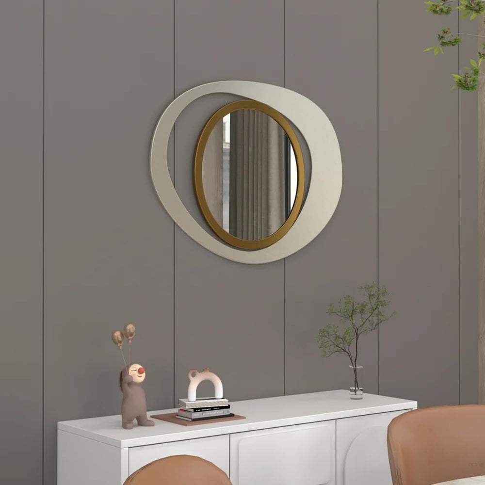 homary Geometry Decorative Wall Mirror Modern 23.6" Large Irregular Wall...