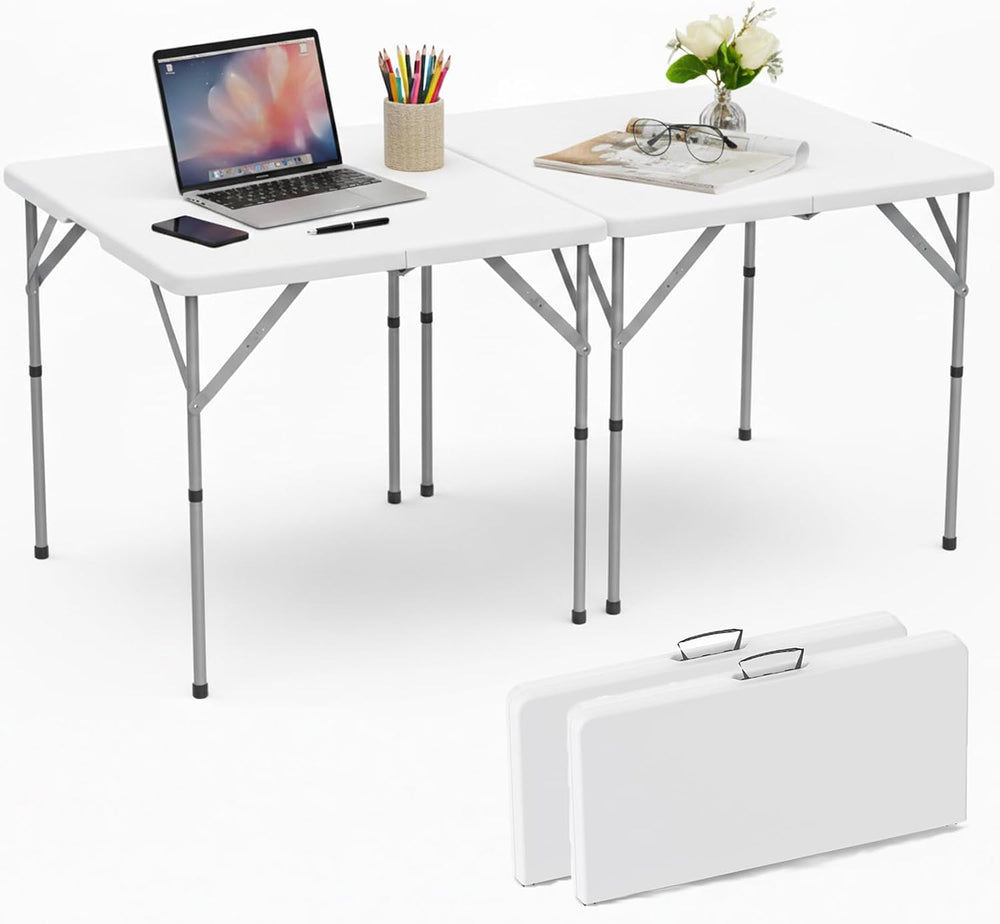 34'' Square Folding Card Table 2 Pcs,Dining Table with Handle & S...