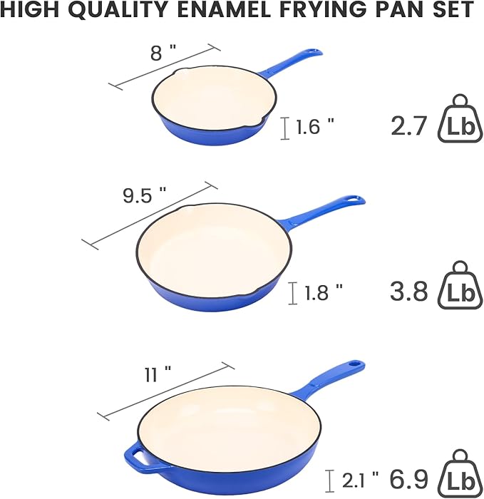 Hisencn Enameled Cast Iron Skillet