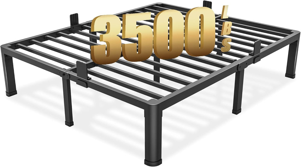 Yitong Angel 14 inch Full Size Bed Frame with Round Corner Legs Mattress Slid...