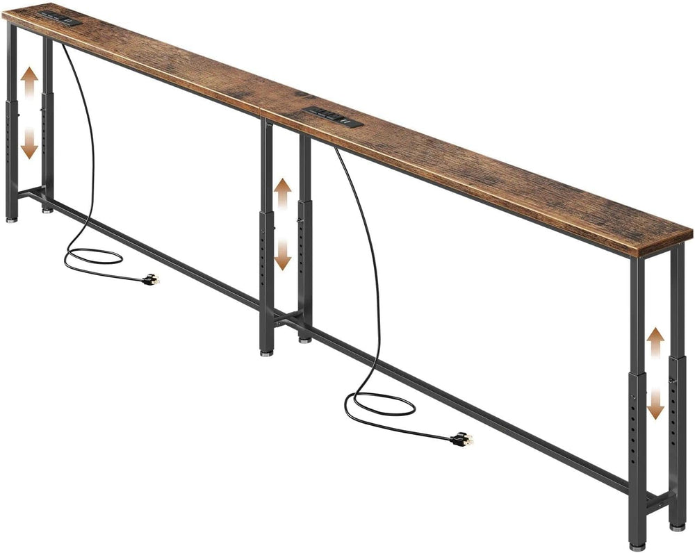 78.7’’ Narrow Console Table with 26"–34" Height Adjustable, Behind ...