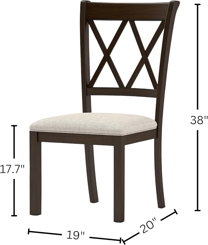 Roundhill Furniture Windvale Fabric Upholstered Dining Chair, Set of 2, Espresso