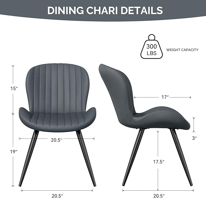 Nalupatio Dining Chairs Set of 2, Modern Dining Room Chairs Comfy Backrest Th...