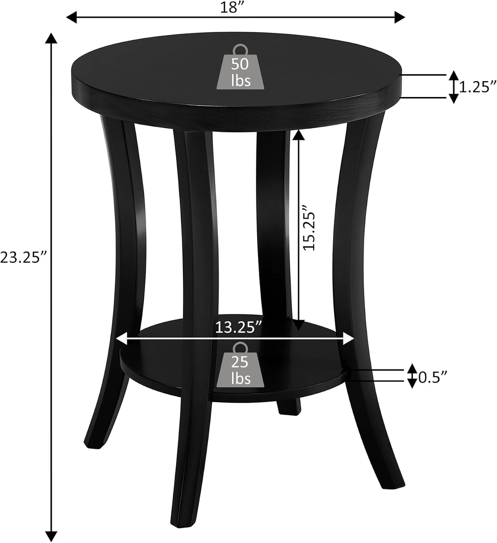 Convenience Concepts Charleston Round End Table 30" - Classic Living Roo...