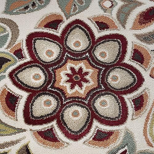 Dilek Transitional Floral Ivory 3-Piece Area Rug Set, 3-Piece Set