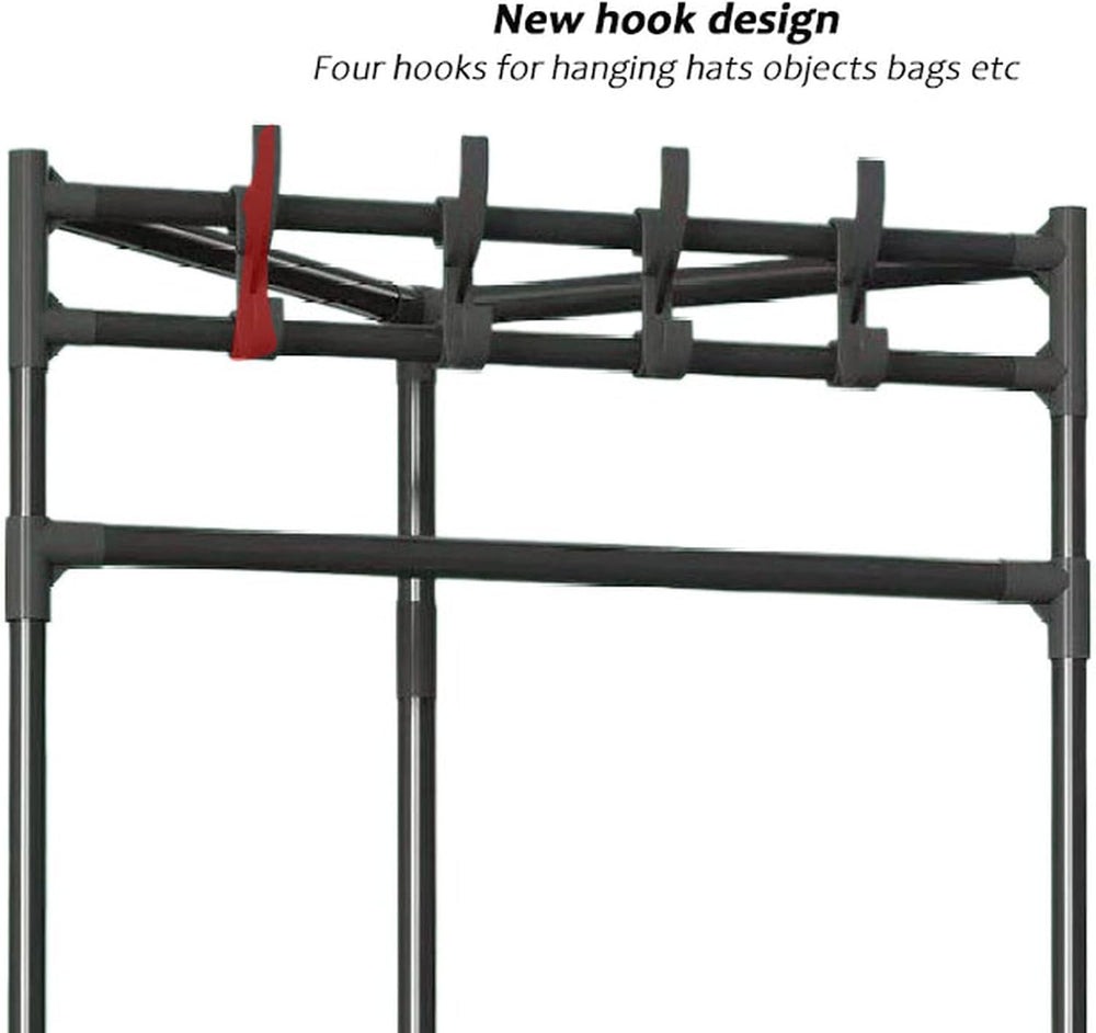 Metal Corner Coat Rack,Corner Hall Tree with 3 Storage Shelves,freestanding C...