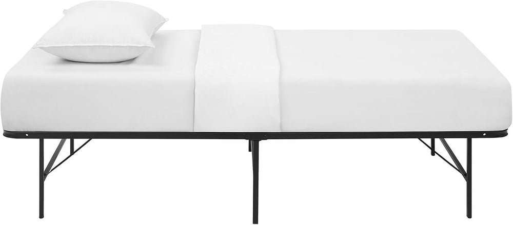 Modway Horizon Twin Bed Frame In Brown - Replaces Box Spring - Folding Metal ...