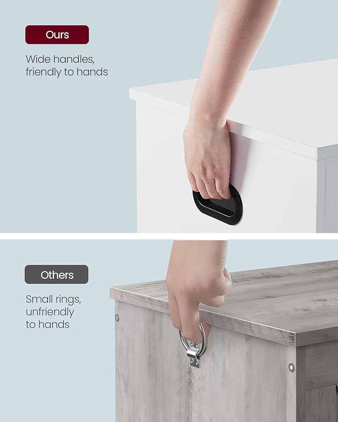 VASAGLE Storage Chest, Storage Trunk with 2 Safety Hinges, Storage Bench, Sho...