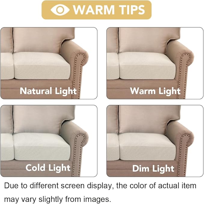 H.VERSAILTEX Super Stretch Individual Seat Cushion Covers Sofa Covers Couch