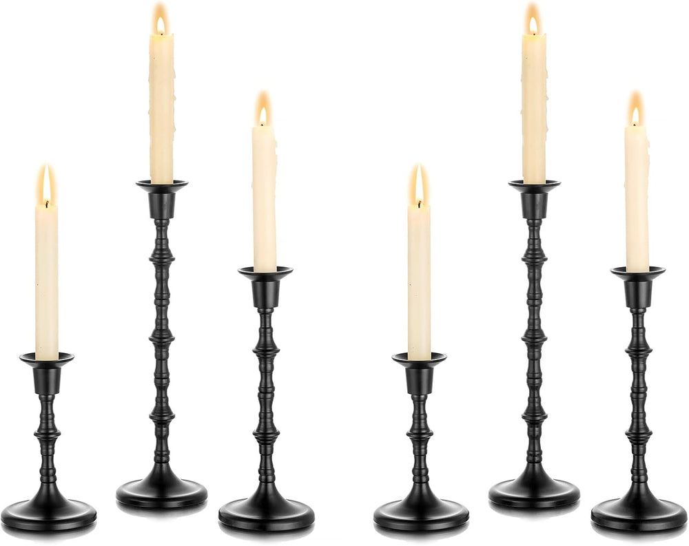 NUPTIO Black Candlestick Holders for Halloween: Unique Gothic Design
