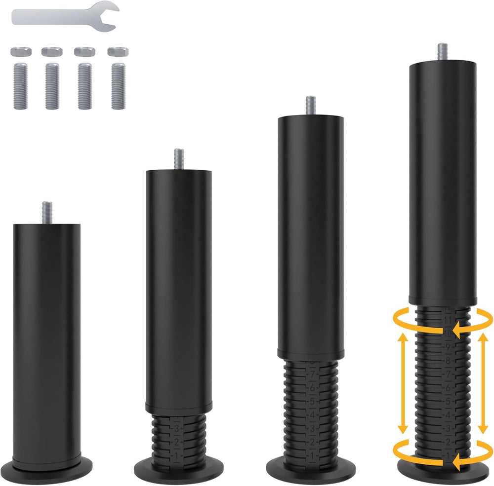 Adjustable 8-12 inch Bed Legs Metal Replacement Heavy Duty Leg M8 M10 Thread ...