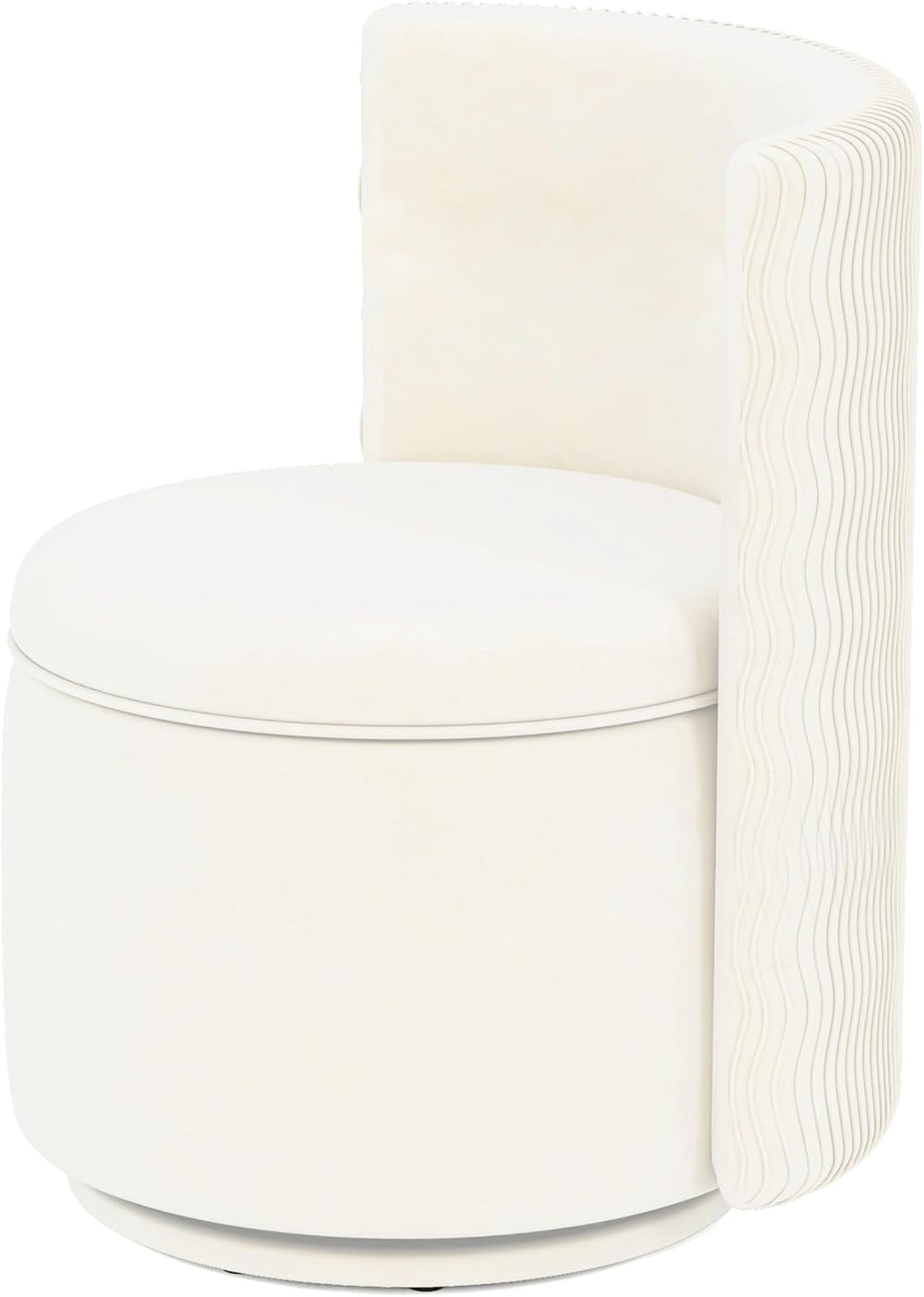 allamazing 360ยฐ Swivel Accent Chair with Storage, Vanity Stool with Back, Vel...