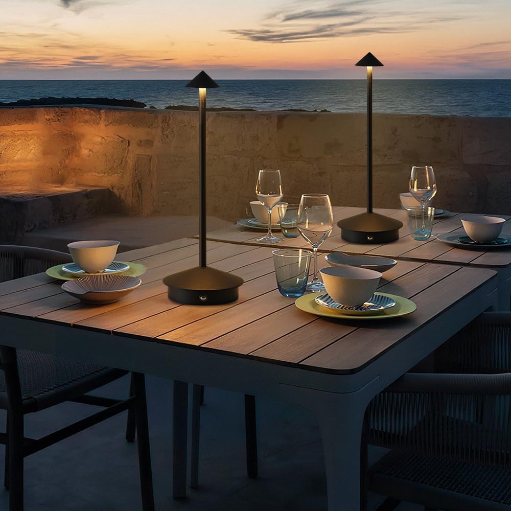 2 Pack LED Rechargeable Cordless Table Lamps,Portable Outdoor 5000mAh Battery...