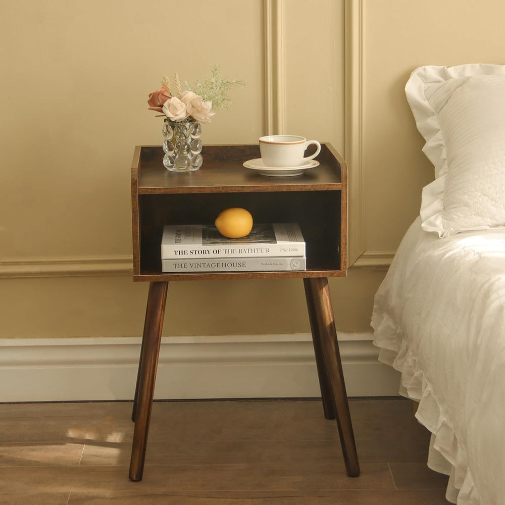 MaxSmeo Nightstand, Mid Century Modern Side Table Bedroom with Storage, Small...
