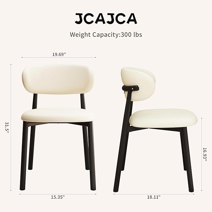Kitchen Dining Chairs Set of 6 Modern Upholstered Leather Farmhouse Dining Ro...