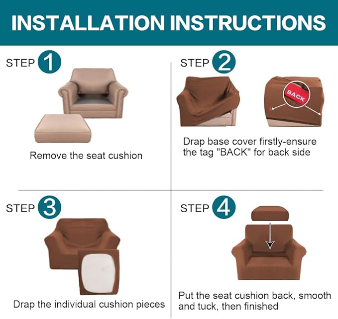 Turquoize 2 Piece Chair Covers Chair Slipcovers