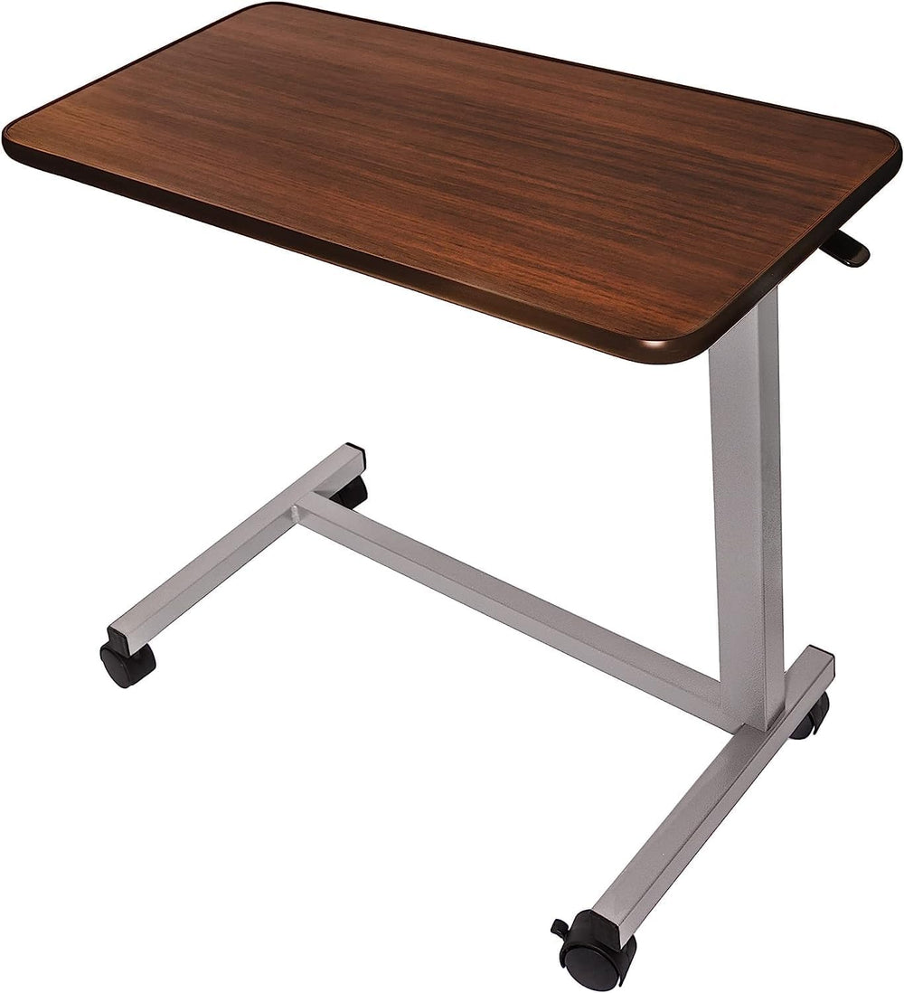 Vaunn Medical Adjustable Overbed Bedside Table with Wheels (Hospital and Home...