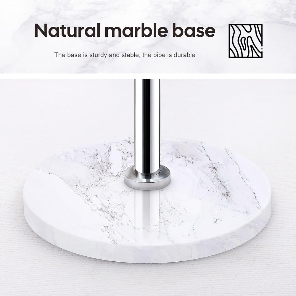 Homde Metal Coat Rack Stand: Natural Marble Base with 8 Hooks (Silver) | Stai...