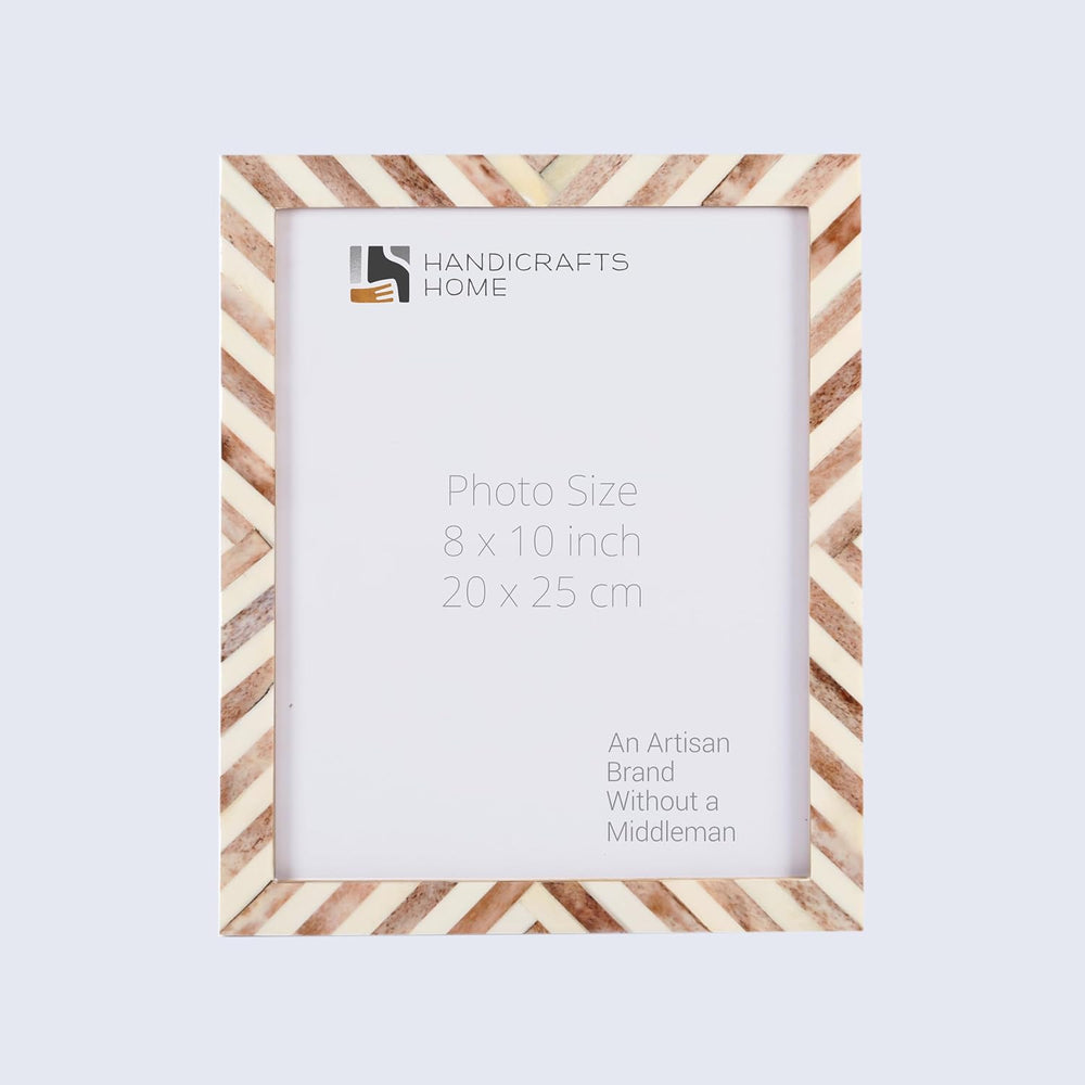 Handicrafts Home Modern Handmade Chevron Bone Inlay Brown Picture Frame,6x4