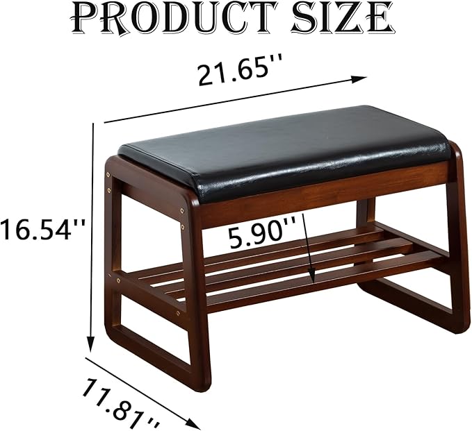latifolia Solid Wood Bench, Entryway Shoe Bench with Cushion, Flip-Open Stora...