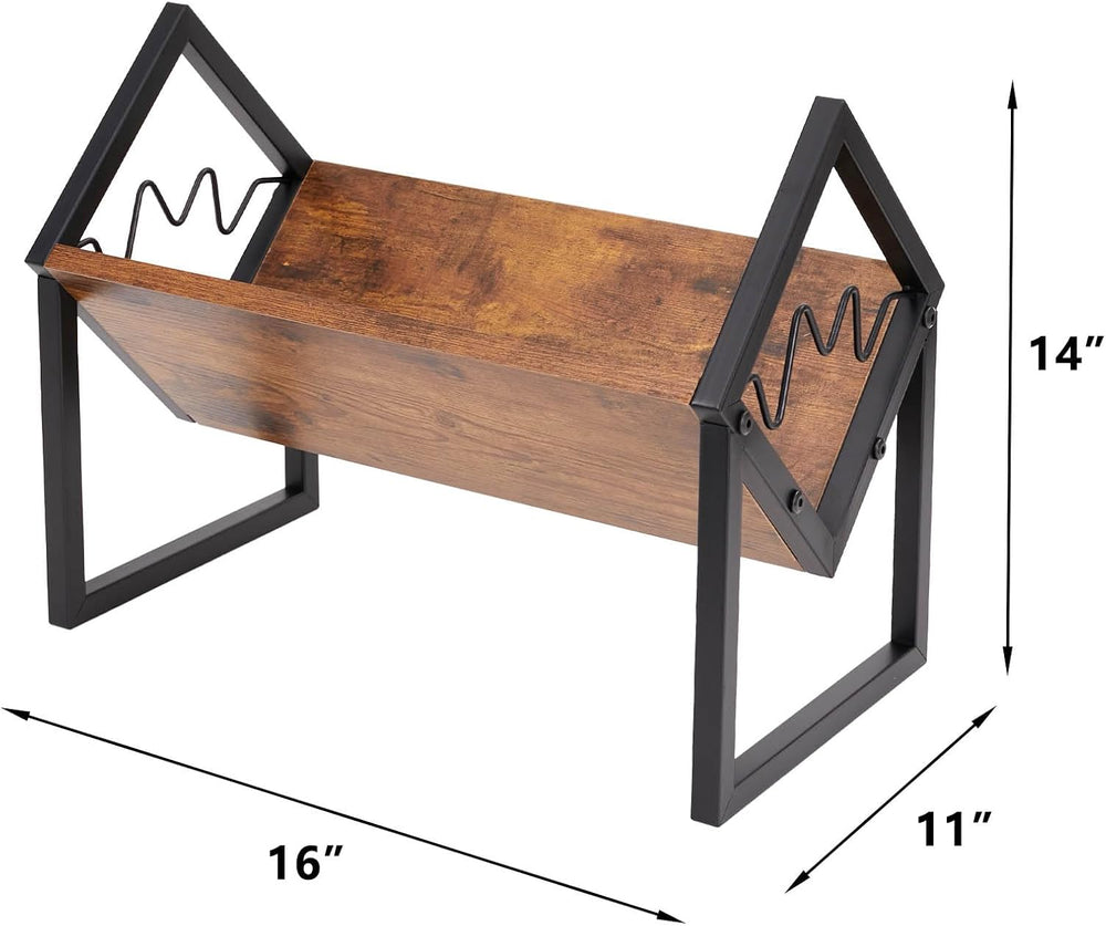 Wood Metal Vinyl Record Holder Stand,Records Storage with 40-50 LP | Heavy Du...