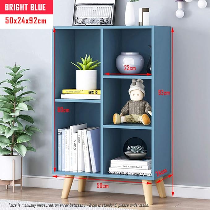 IOTXY Wooden Open Shelf Bookcase - 3-Tier Floor Standing Display Cabinet Rack...
